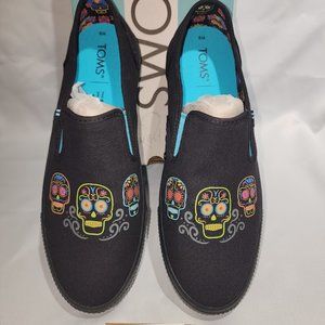 Women's 10 Men's 9 Toms Baja Dia de los Muertos glow in the dark shoes